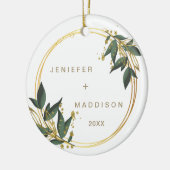 エレガント自然パーソナライズされた名 セラミックオーナメント (左)