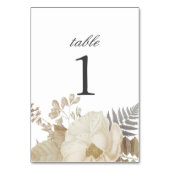 エレガント自然フローラシック結婚ホワイト テーブルナンバー (正面)