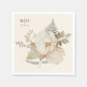 エレガント自然フローラシッ結婚ク スタンダードカクテルナプキン (正面)