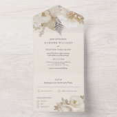 エレガント自然フローラボタニカル結婚クリーム オールインワン招待状 (内側)