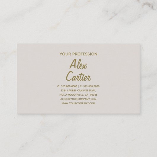 エレガント自然ブラシ木目 名刺 (裏面)