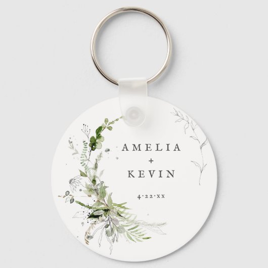 エレガント自然名パーソナライズされた付 キーホルダー (正面)