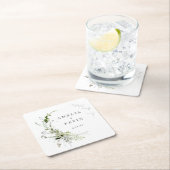 エレガント自然名パーソナライズされた付 スクエアペーパーコースター (インサイチュ)