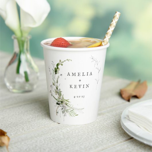 エレガント自然名パーソナライズされた付 紙コップ (インサイチュ)