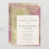 エレガント自然抽象芸術水色ブライダルシャワー 招待状 (正面/裏面)
