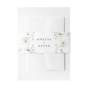 エレガント自然水の色結婚名 招待状ベリーバンド