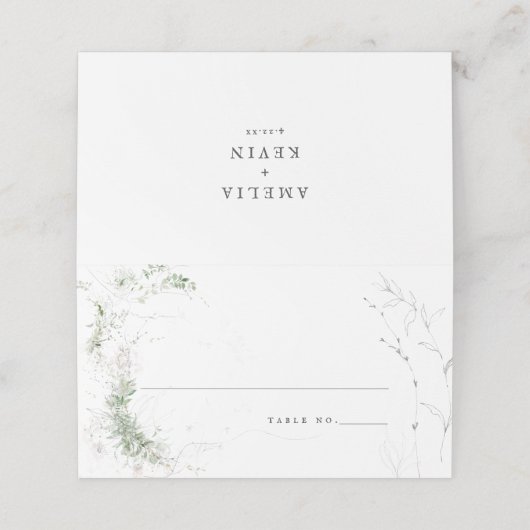 エレガント自然水結婚色の場所C プレイスカード (外部開封)