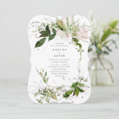 エレガント自然緑の水色 招待状 (スタンド正面)