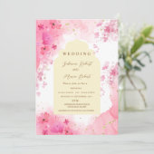 エレガント自然色の花結婚インディアン 招待状 (スタンド正面)