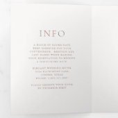 エレガント自然Neutral Script Monogram結婚の 三つ折り招待状 (内部最初)