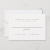 エレガント自然Neutral Script Monogram結婚の 出欠カード (正面)