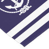 エレガント航海のいかりストライプパターン ロングテーブルランナー (コーナー)