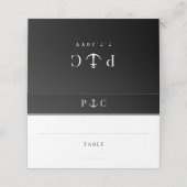 エレガント航海のいかりモノグラム白黒 プレイスカード (外部開封)