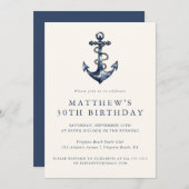 エレガント航海のいかり成人パーティの招待状 招待状 (正面/裏面)