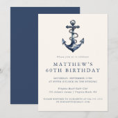 エレガント航海のいかり成人パーティの招待状 招待状 (正面/裏面)