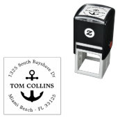 エレガント航海のいかり |ラウンド差出人住所 セルフインキングスタンプ (インサイチュ)