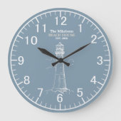 エレガント航海のカスタムビーチハウス ラージ壁時計 (正面)