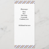 エレガント航海のストライプの金ゴールド青結婚のメニュー メニュー (裏面)