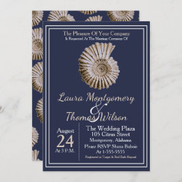 エレガント航海のビーチタン・シーシェル結婚ズ 招待状