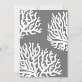 エレガント航海のビーチホワイトシーコーラル結婚ズ 招待状 (裏面)