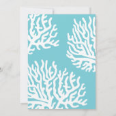 エレガント航海のビーチホワイトシーコーラル結婚ズ 招待状 (裏面)