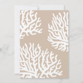 エレガント航海のビーチホワイトシーコーラル結婚ズ 招待状 (裏面)