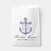 エレガント航海のブライダルシャワーネイビーブルーいかり フェイバーバッグ (正面)