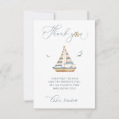 エレガント航海のモダンSailboat Thank You カード (正面)