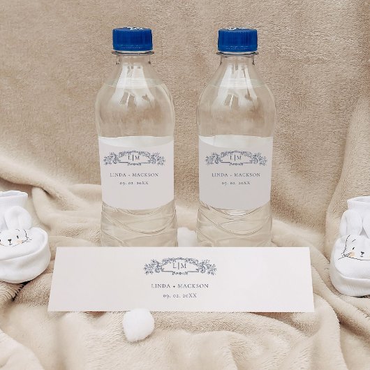 エレガント航海の紋紋モノグラム結婚病 ペットボトルラベル