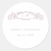 エレガント航海の紋紋モノグラム結婚病 ラウンドシール (正面)