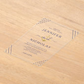 エレガント航海の結婚いかり アクリル招待状 (レイダウン)