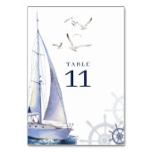 エレガント航海の結婚帆船 テーブルナンバー (裏面)