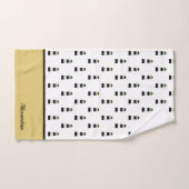 エレガント航海の金ゴールドとブラックストライプの灯台 バスタオルセット (ハンドタオル)