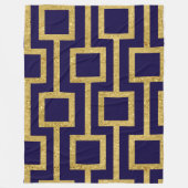 エレガント色のコンテンポラリー金ゴールドパターン フリースブランケット (正面)