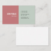 エレガント色ミニマルモダンテンプレート 名刺 (正面/裏面)