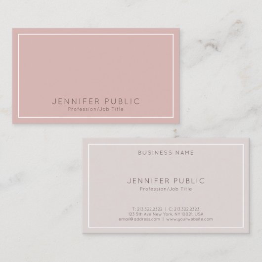 エレガント色モダンお洒落プロフェッショナル表 名刺 (正面/裏面)