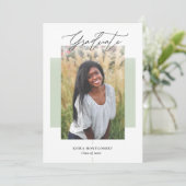 エレガント色モダンブロック卒業2写真 案内状 (スタンド正面)