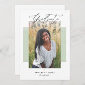 エレガント色モダンブロック卒業2写真 案内状 (正面/裏面)