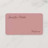 エレガント色モダン手ミニマル書き 名刺 (正面)