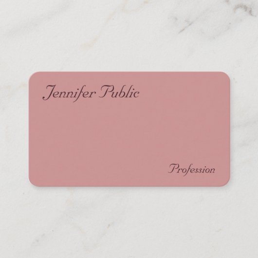 エレガント色モダン手ミニマル書き 名刺 (正面)