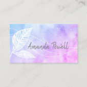 エレガント色彩の鮮やか葉デザイン 名刺 (正面)