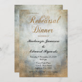 エレガント色彩の鮮やか銅リハーサルディナー招待状 招待状 (正面/裏面)