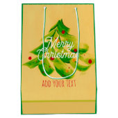 エレガント色彩の鮮やかChristmas tree独自の文字 ミディアムペーパーバッグ (裏面)