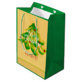 エレガント色彩の鮮やかChristmas tree独自の文字 ミディアムペーパーバッグ (裏面アングル)