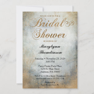 エレガント色彩の鮮やかCopper Bridal Shower招待 招待状