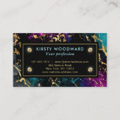 エレガント色数々のと金ゴールド銀河系大理石 名刺 (裏面)