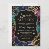 エレガント色数々の銀河系大理石Sweet sixteen 招待状 (正面)