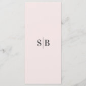 エレガント色無地の赤面パウダピンク結婚ズ メニュー (裏面)