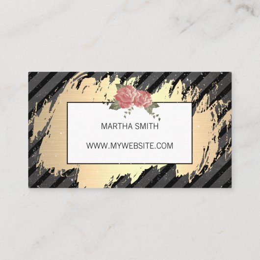 エレガント花の斑点のあるチョーク 名刺 (裏面)