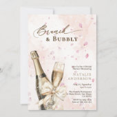 エレガント花びらズブランチ&バブリーブライダルシャワー 招待状 (正面)
